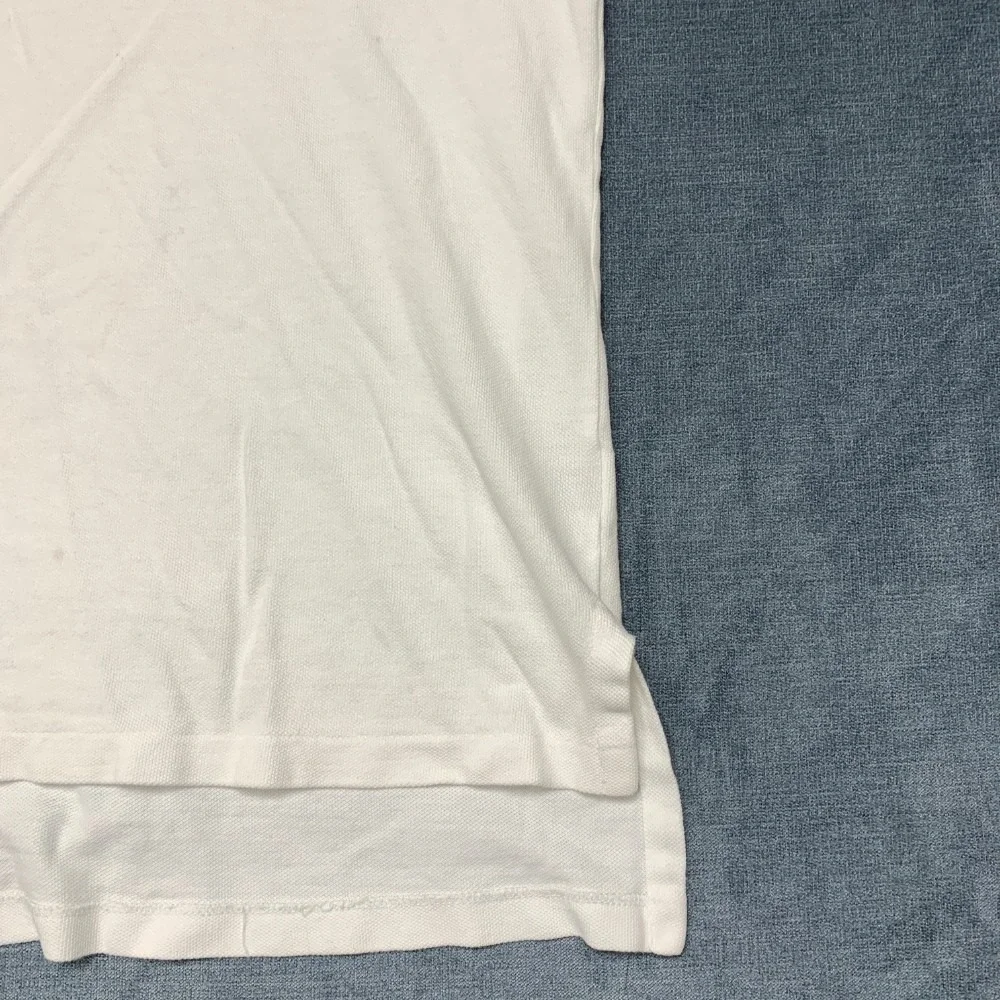 Polo By Ralph Lauren Shirt Mens Medium White Cotton Side Slit Hi Lo Hem Sports